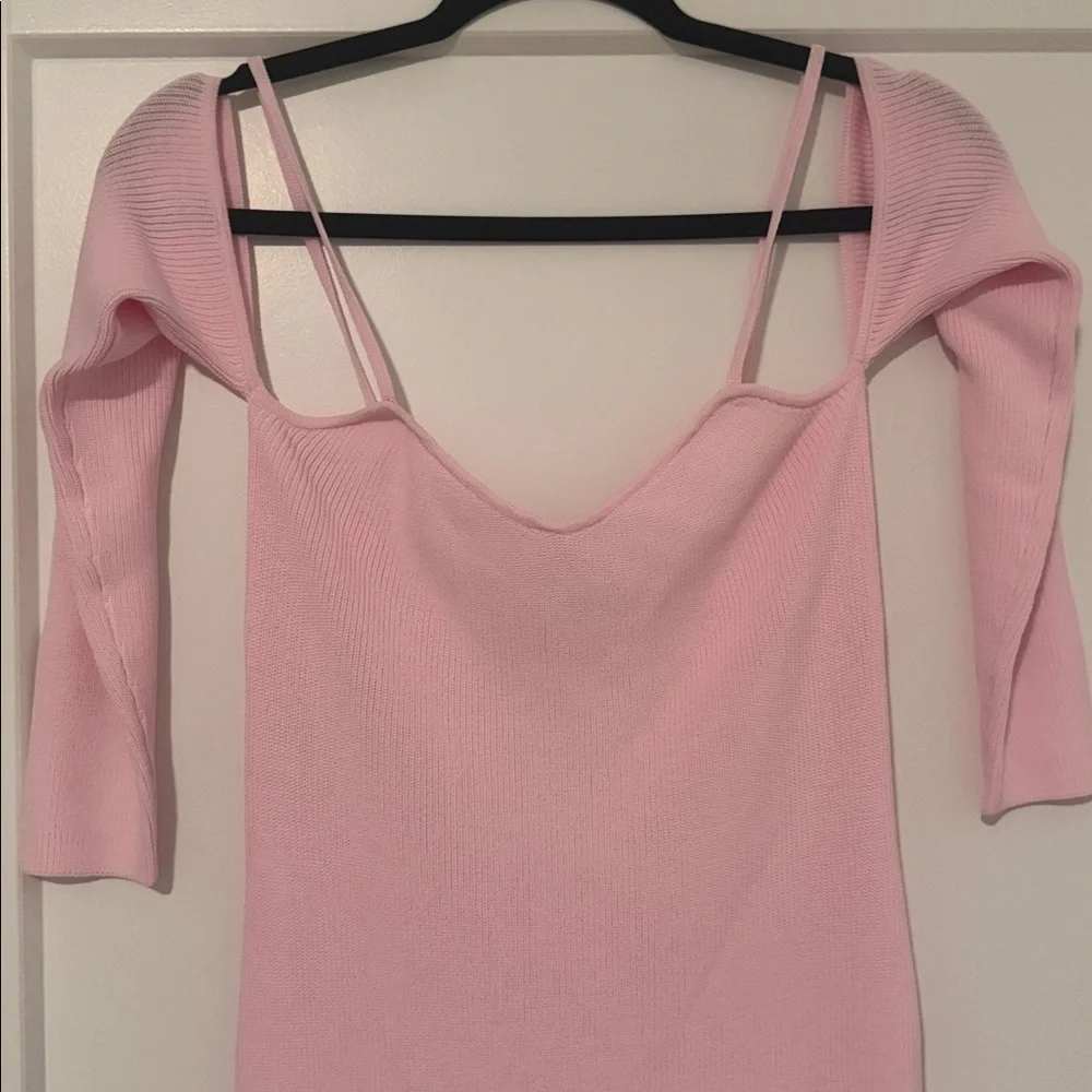 NWOT BARDOT Stella Knit Dress Sorbet Pink Xs Midi - Picture 5 of 8